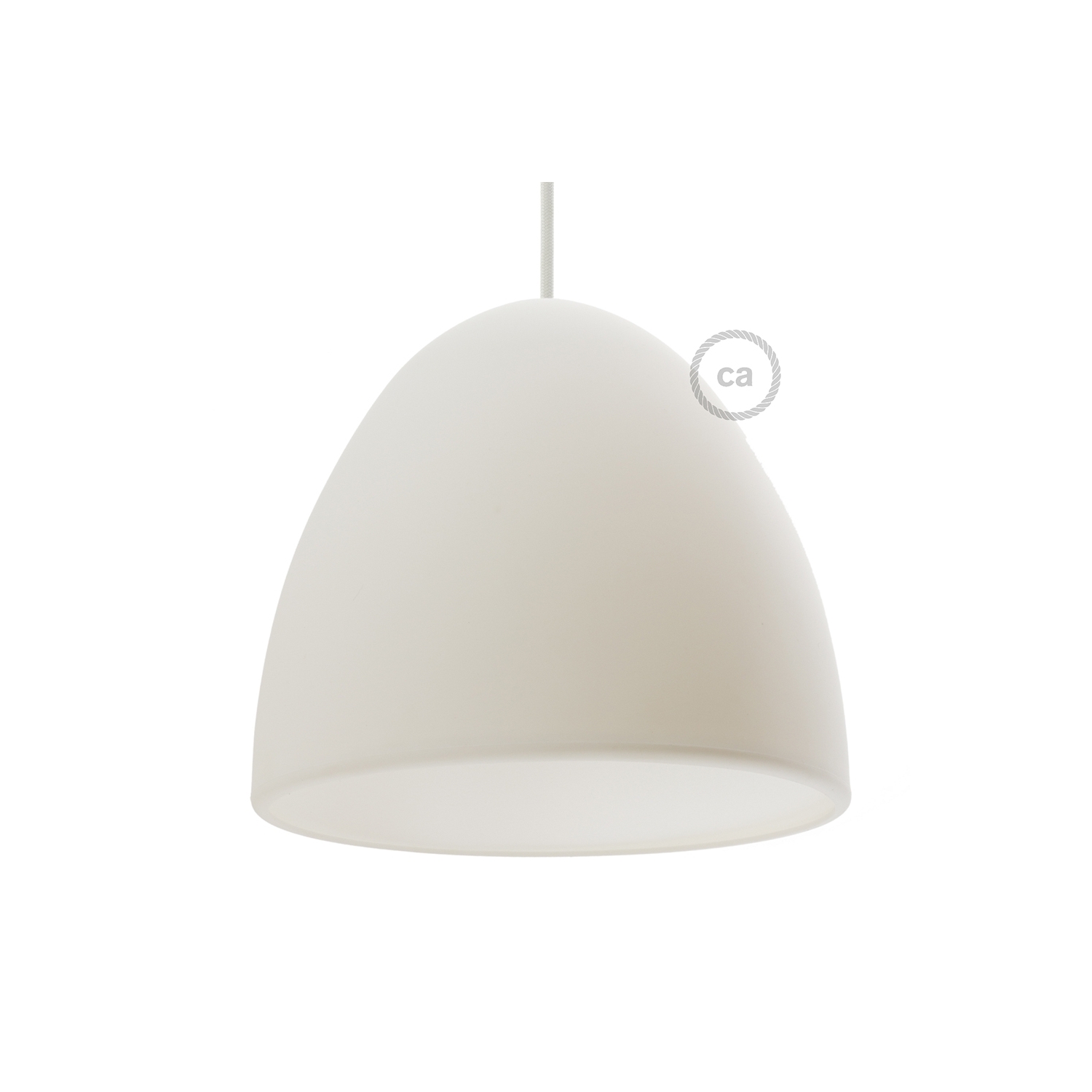 Silicone Lampshade color white supplied with diffuser and strain relief. Diameter cm 25.