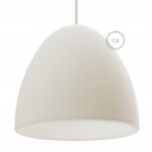 Silicone Lampshade color white supplied with diffuser and strain relief. Diameter cm 25.