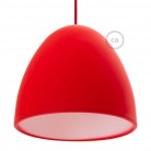 Silicone Lampshade color red supplied with diffuser and strain relief. Diameter cm 25.