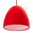 Silicone Lampshade color red supplied with diffuser and strain relief. Diameter cm 25.