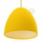 Silicone Lampshade color yellow supplied with diffuser and strain relief. Diameter cm 25.