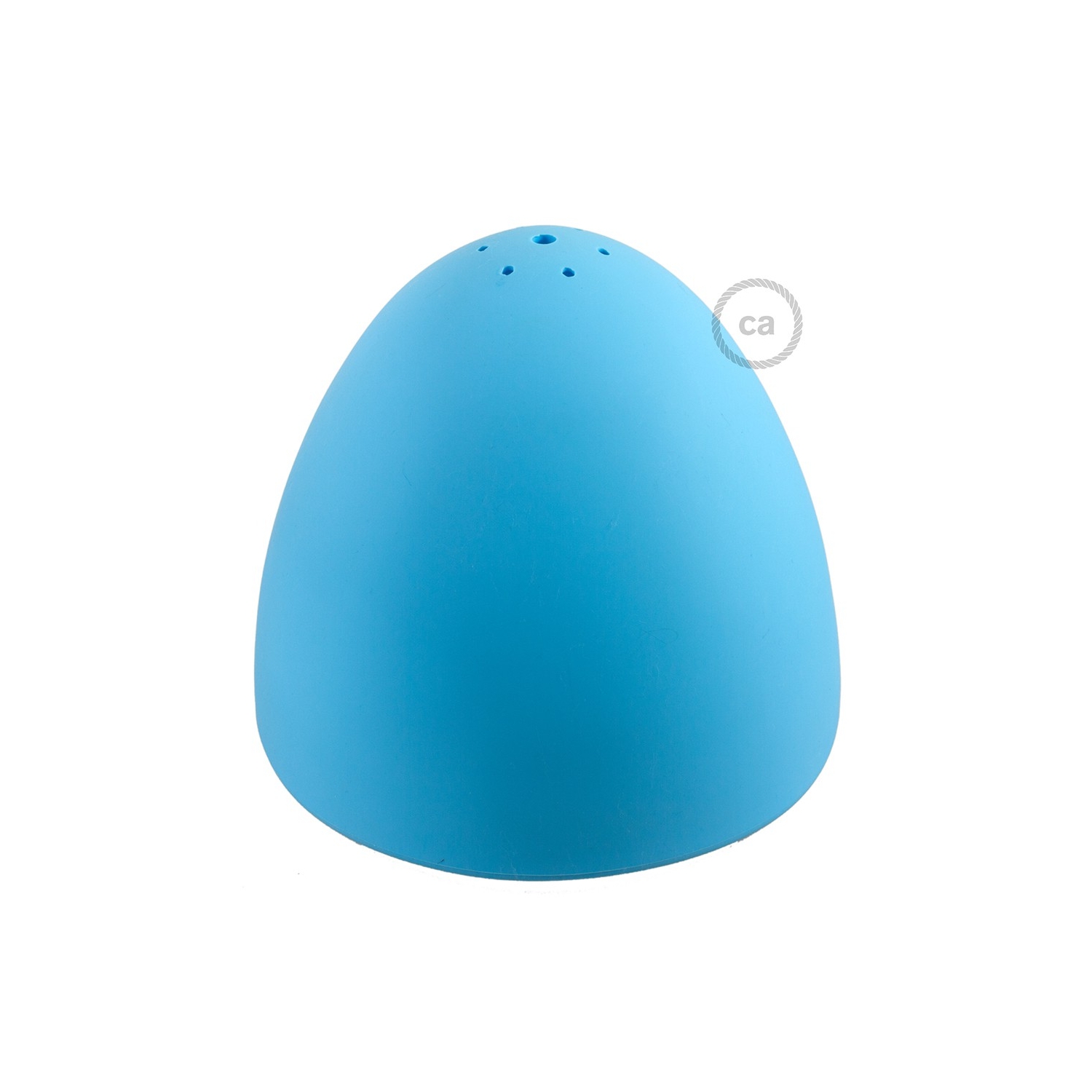 Silicone Lampshade color light blue supplied with diffuser and strain relief. Diameter cm 25.