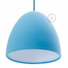 Silicone Lampshade color light blue supplied with diffuser and strain relief. Diameter cm 25.