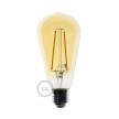 LED Golden Light Bulb - Edison ST64 Long Filament - 4W E27 Decorative Vintage 2000K