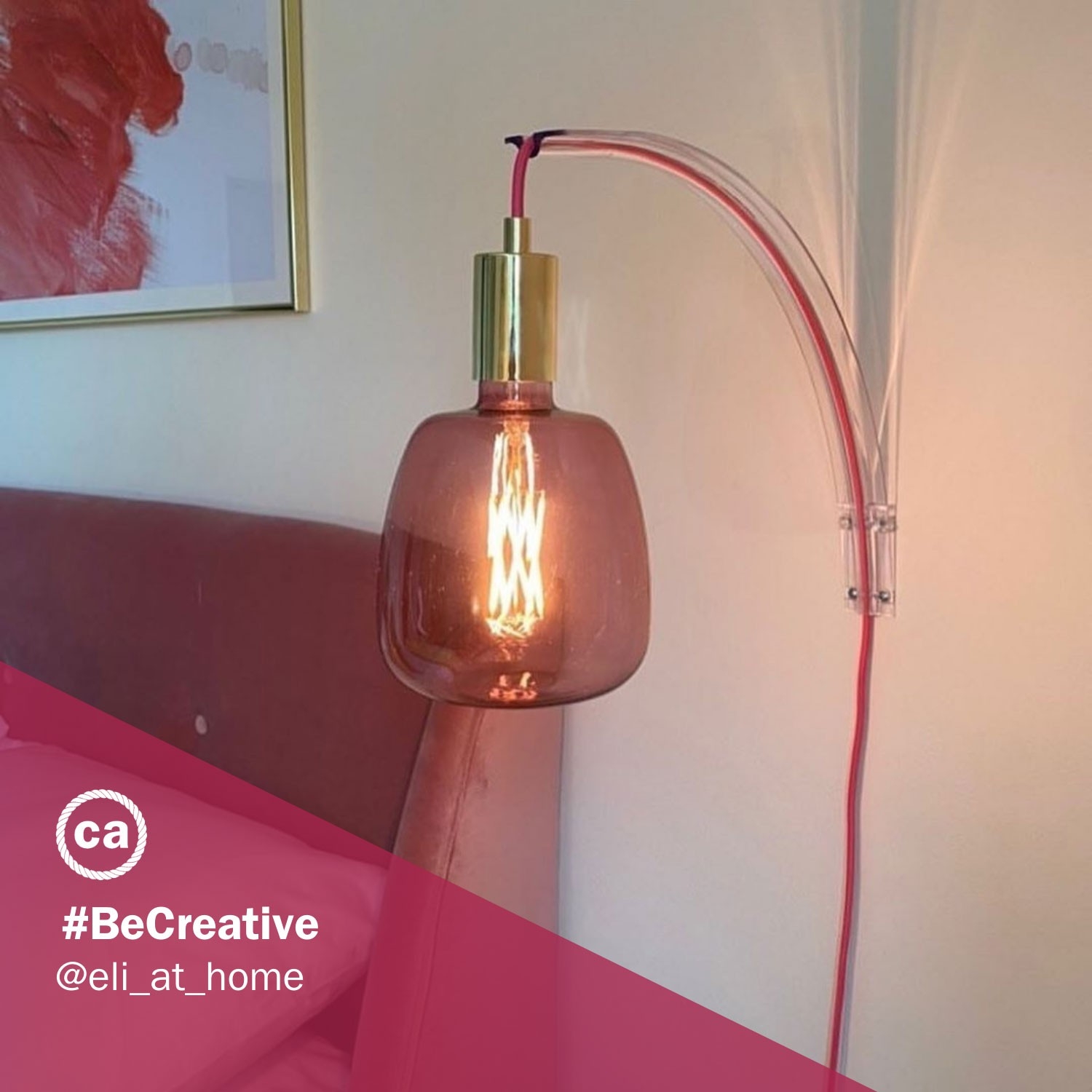 LED Light Bulb Bona Berry red, Pastel collection, straight filament 4W E27 Dimmable 2200K