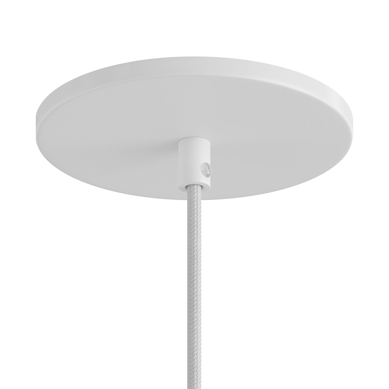 Flush-mounted ceiling rose with 1 central hole