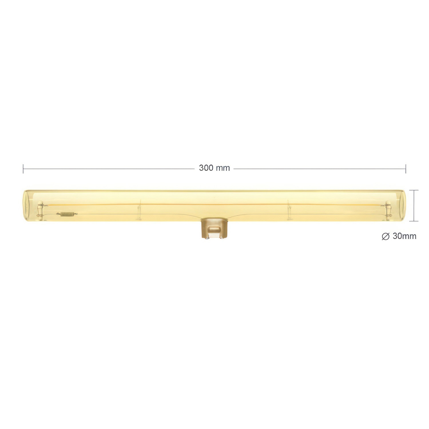 S14d LED linear GOLD 300 mm 6.5W 1900K