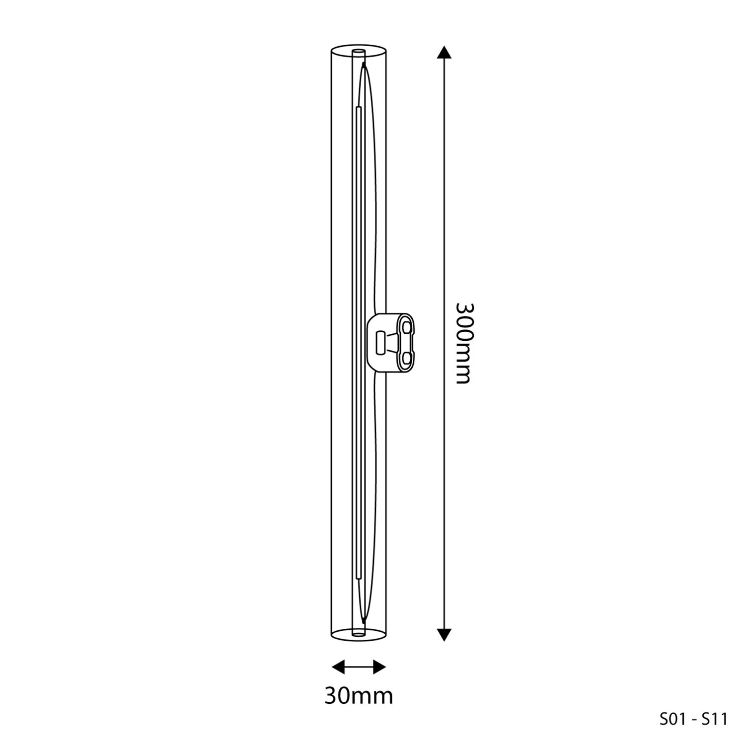 S14d LED linear CLEAR 300 mm 6.2W