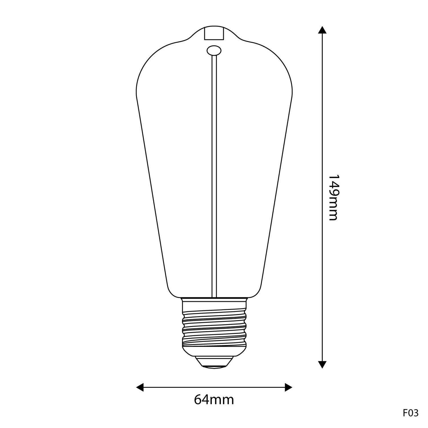 LED Smoky Magnetic Light Bulb Deco Line Edison ST64 2,2W 60Lm E27 1800K - F03