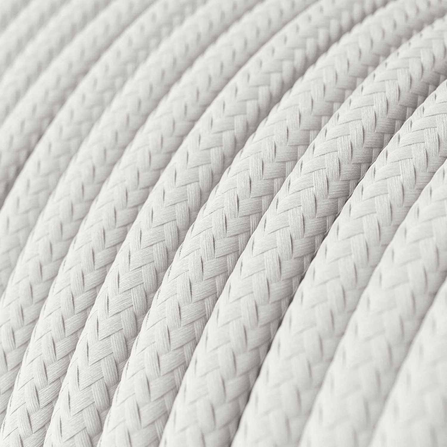 Ultra Soft silicone electric cable with Glossy Optical White fabric lining - RM01 round 2x0,75 mm