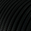 Ultra Soft silicone electric cable with Glossy Charcoal Black fabric lining - RM04 round 2x0,75 mm