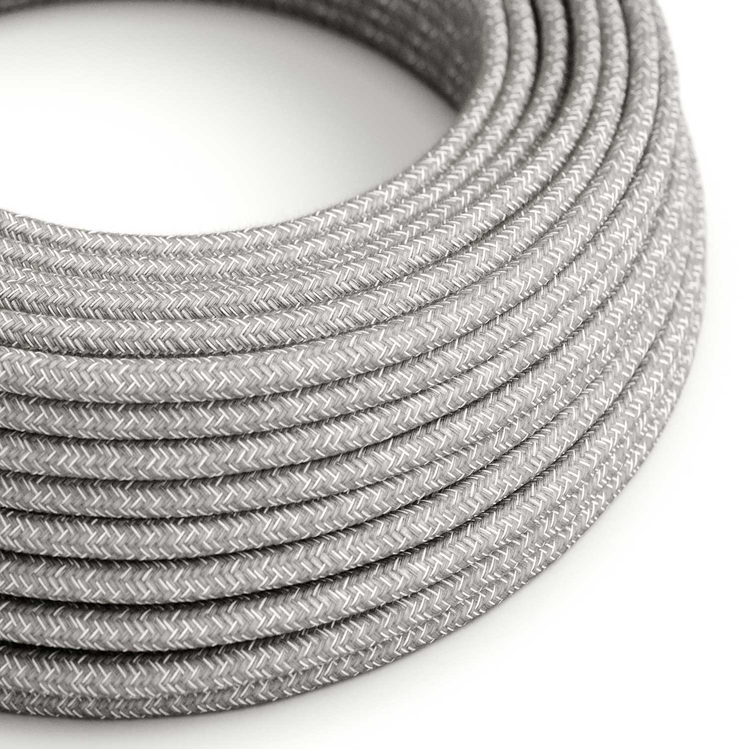 Ultra Soft silicone electric cable with Grey Melange linen lining - RN02 round 2x0,75 mm