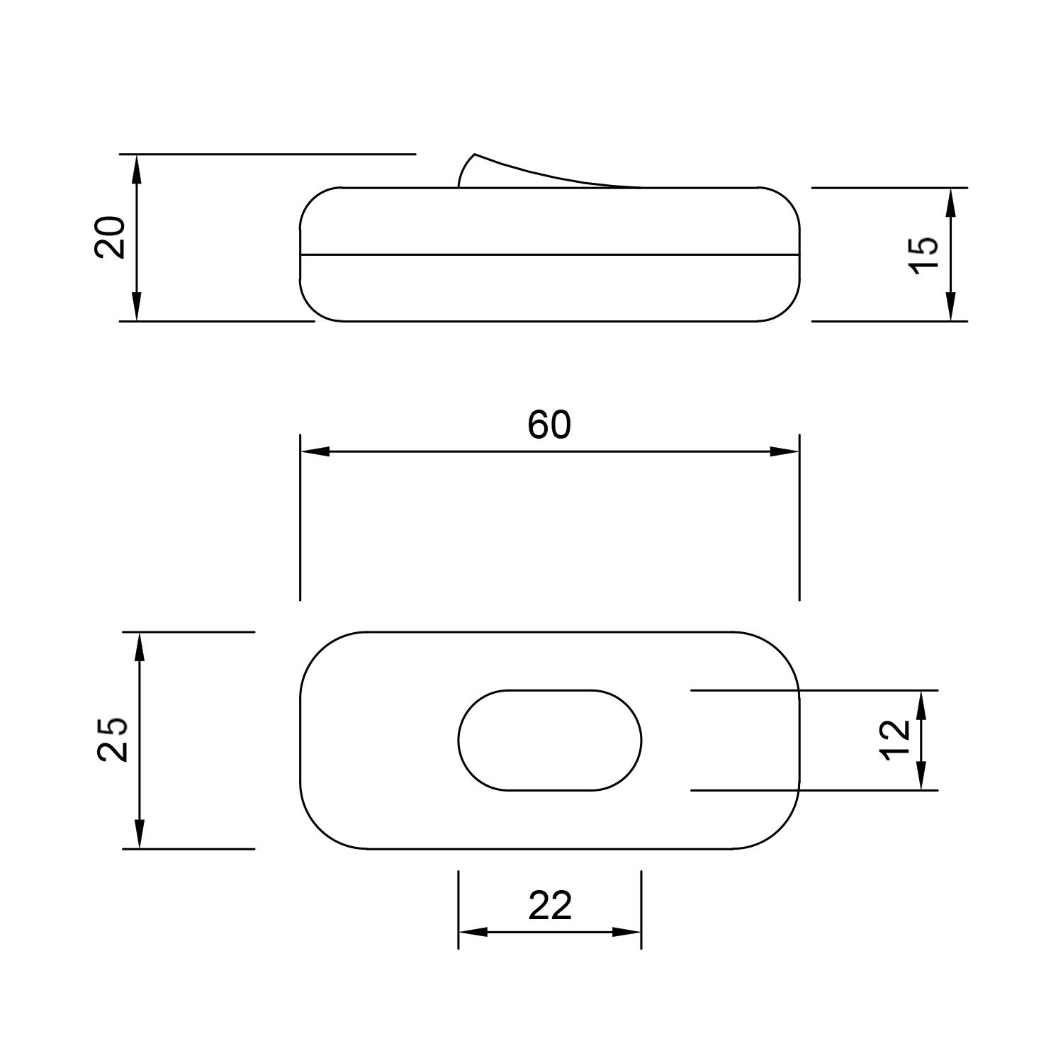 Rounded: Double Pole in-line Switch.